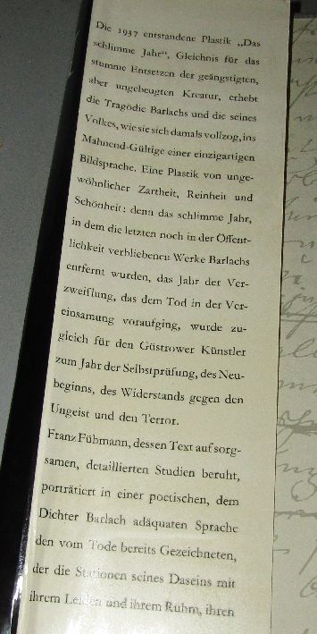 Bildband Ernst Barlach 1870 1938 Das Schlimme Jahr 1964 Text Franz Fuhmann Ebay